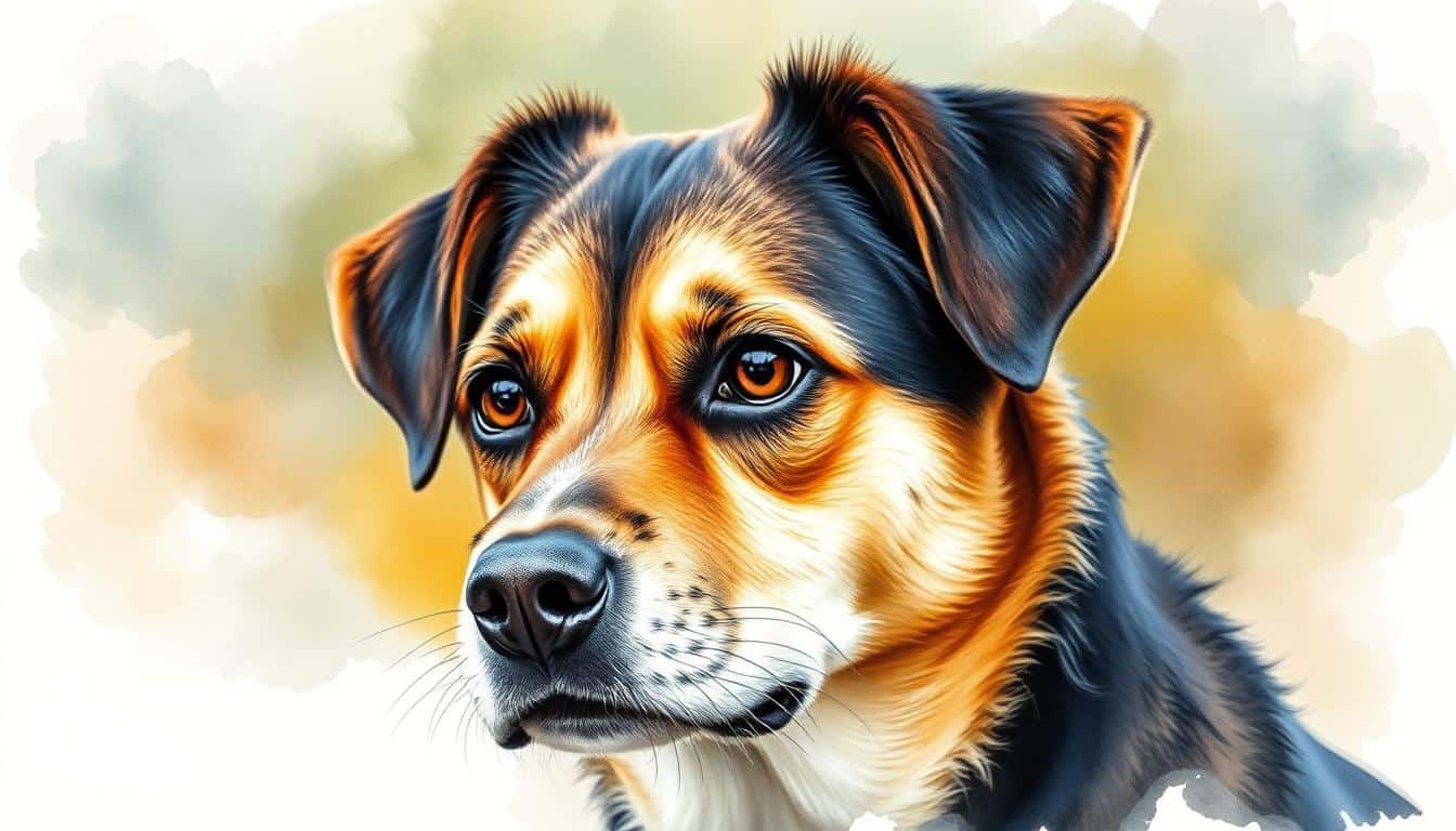 dog portrait watercolor